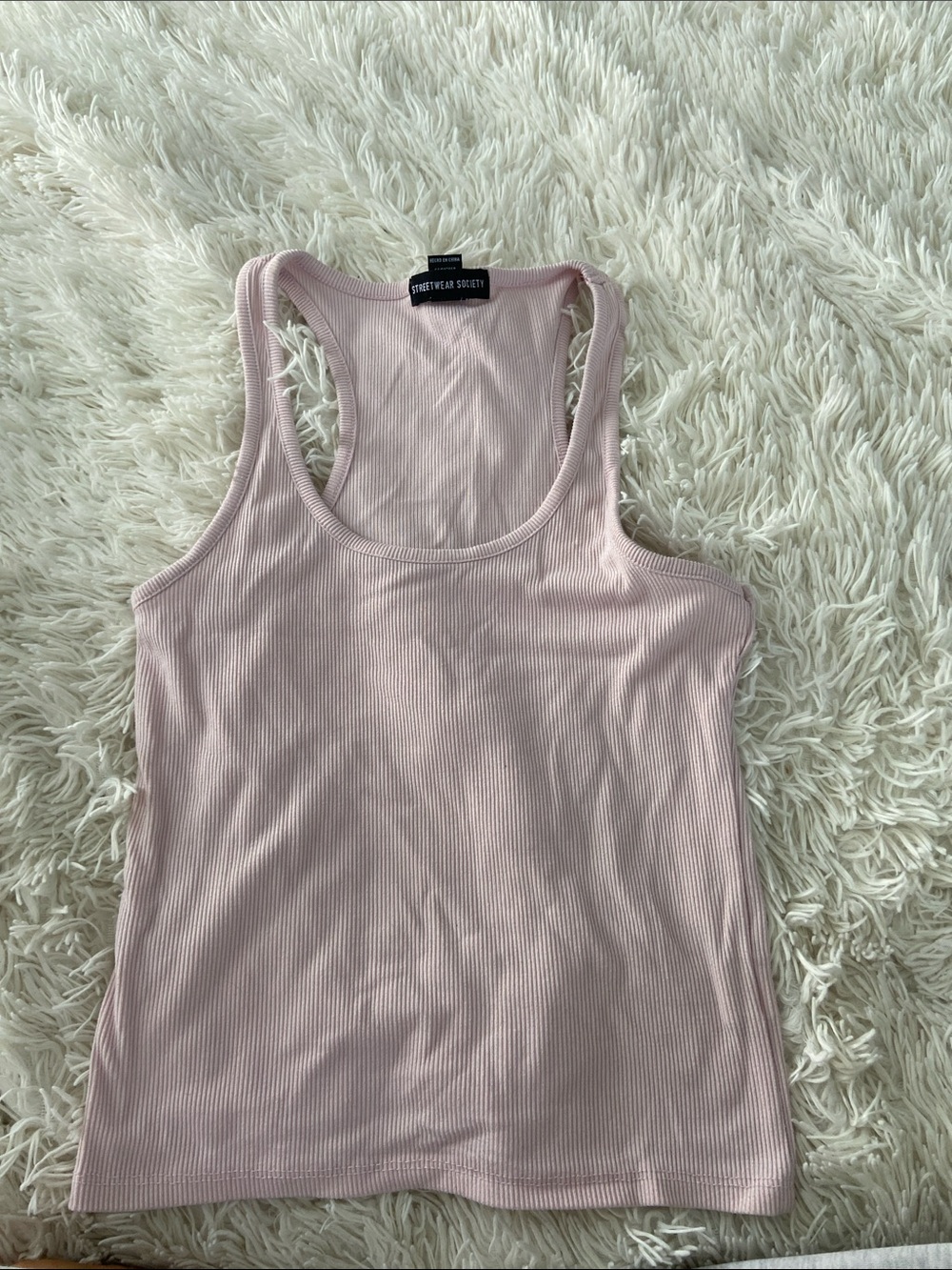 Streetwear Society Light Pink Ribbed Tank Top